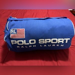 Vintage Ralph Lauren polo sport duffle bag, slightly worn.